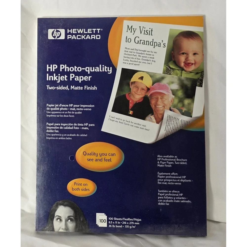 HP Photo Quality Inkjet Paper Two-Sided Matte 100 8.5 x 11 C7007A